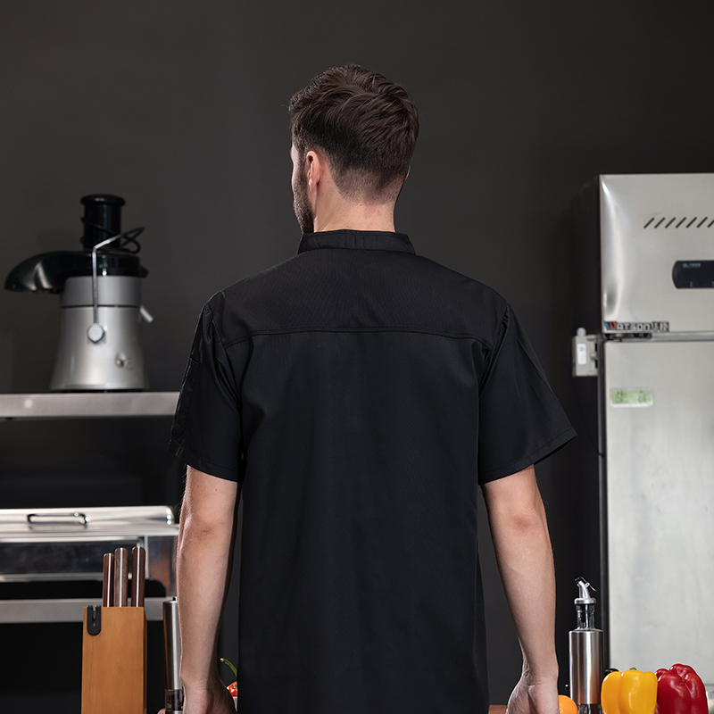 Giacca da cuoco unisex Camicie da cucina estive Hotel Ristorante Uniformi da cameriere Panetteria Catering Abiti da lavoro Abiti da cucina per hotel