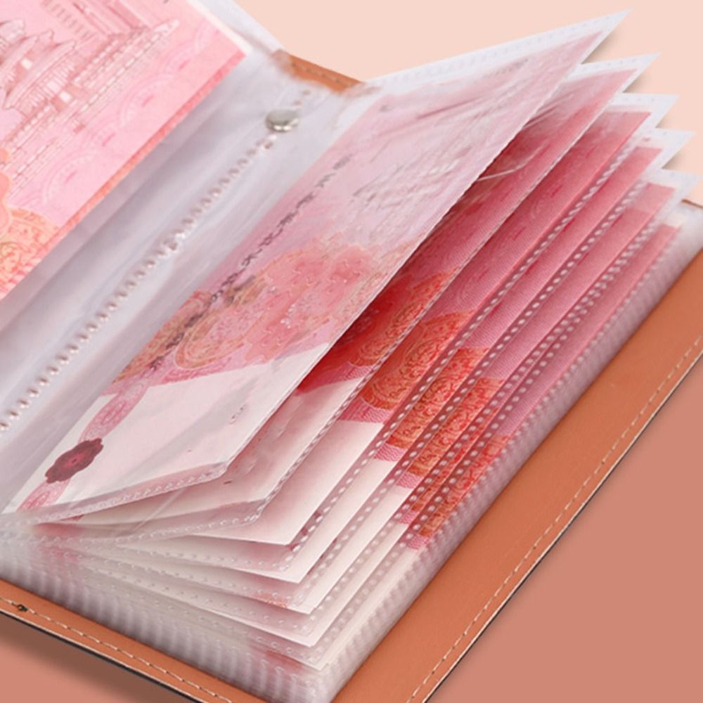 PU-leer Geldbesparende binder Draagbare hervulbare budgetbinder Geldenveloppen Opslag Portemonnee Planner Organizer