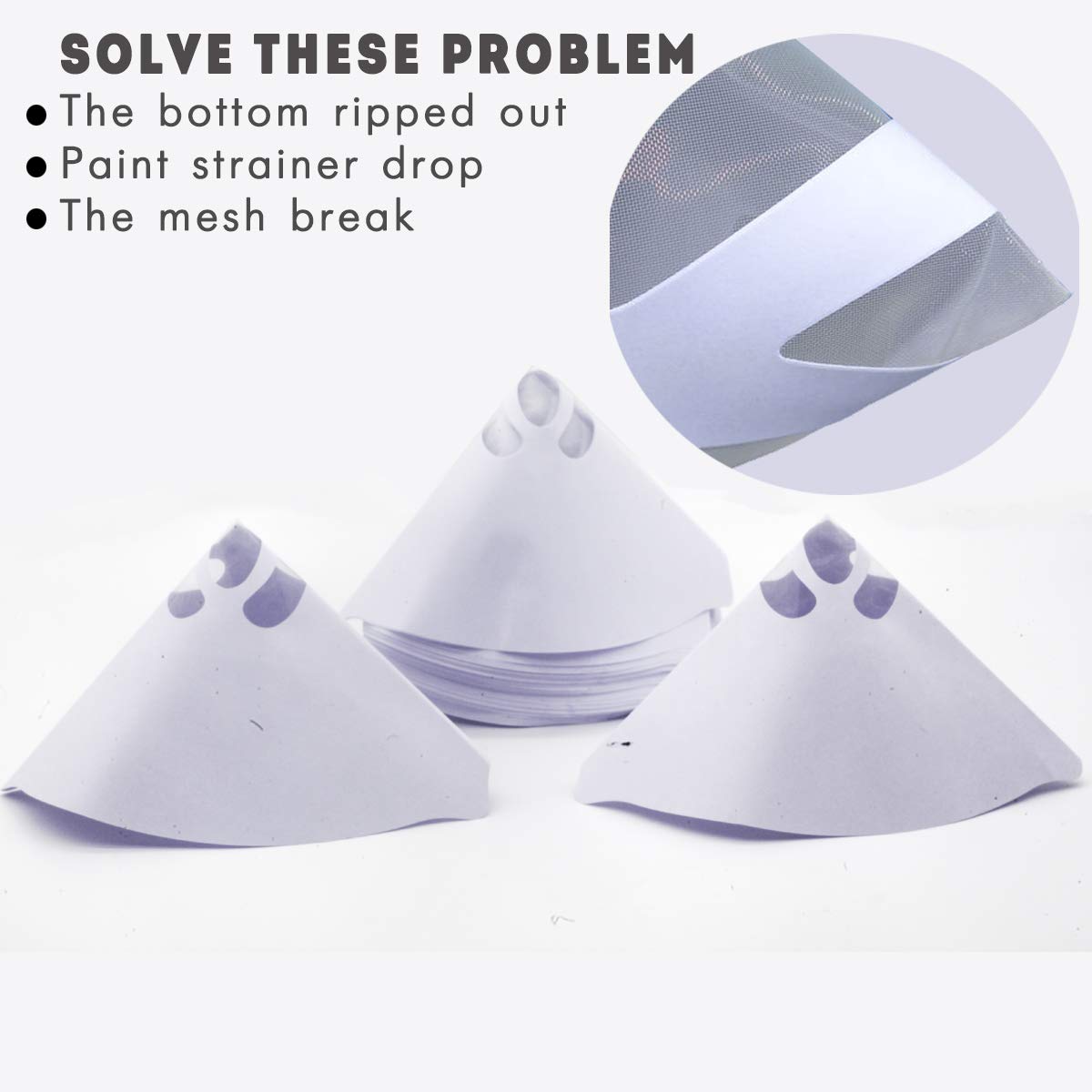 Plastic Papieren Filter Verfspuit Mesh Zuiverende Uitpers Trechter Wit Dikker Filter Conische Nylon Trechters Papier Gereedschap
