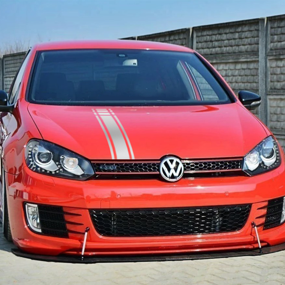 Pegatina de estilo de carreras para capó de coche, calcomanías decorativas de película de vinilo para Volkswagen VW Golf 8 7 5 4 6 GTI MK8 MK7 MK5 MK6 MK4, accesorios para automóviles