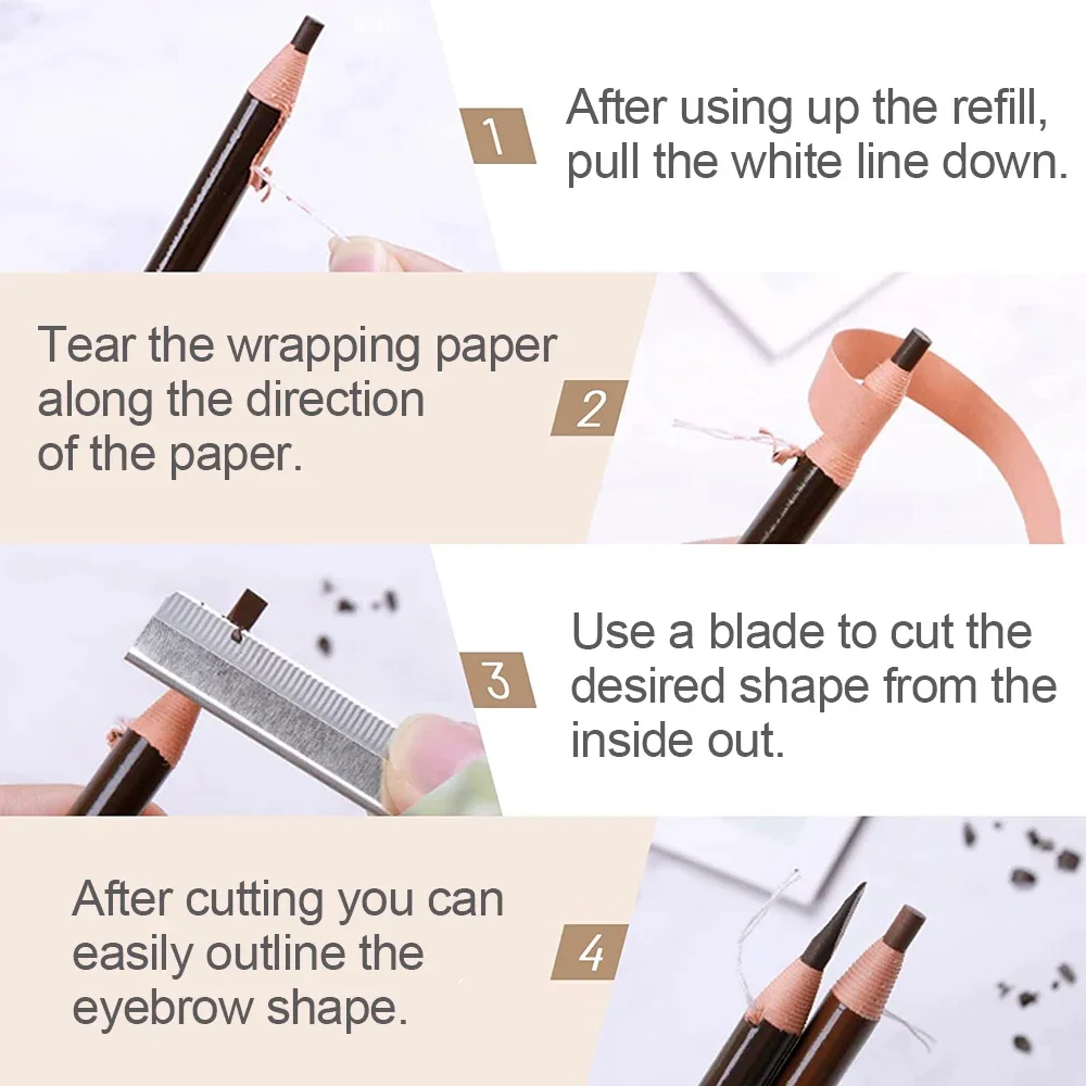 EyebloggPays l-Ensemble de fournitures de microblading, rehausseur de teinte de tatouage étanche avec taille-crayon, tondeuse à sourcils, lame, 10 pièces
