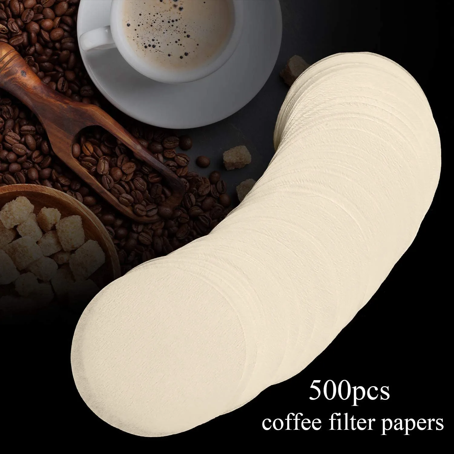Newest 500 Pcs Replacement Paper Filters Round Coffee Maker Filters Disposable for Aerobie Aeropress Coffee and Espresso Makers