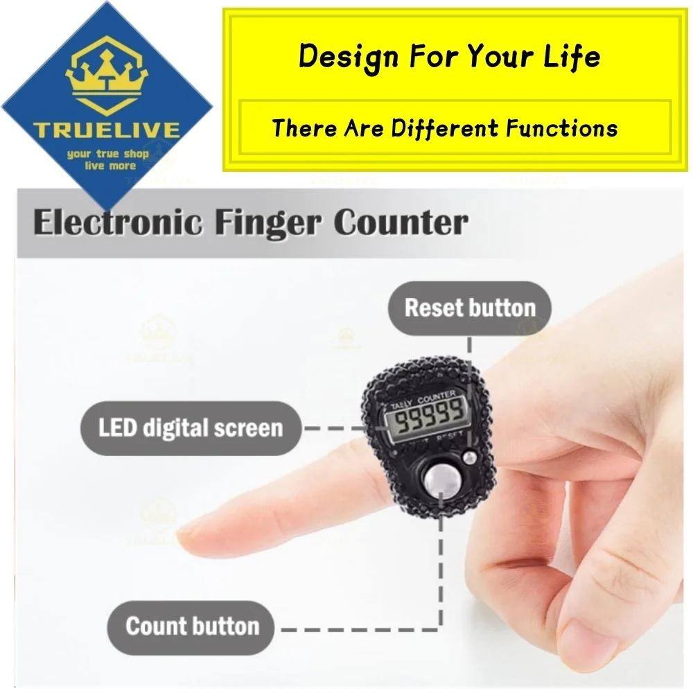 10/5/3/1PCS Finger Clickers For Counting LCD Display Number Clicker Counter LCD Screen Number Tracking Record Ring Clicker Maker
