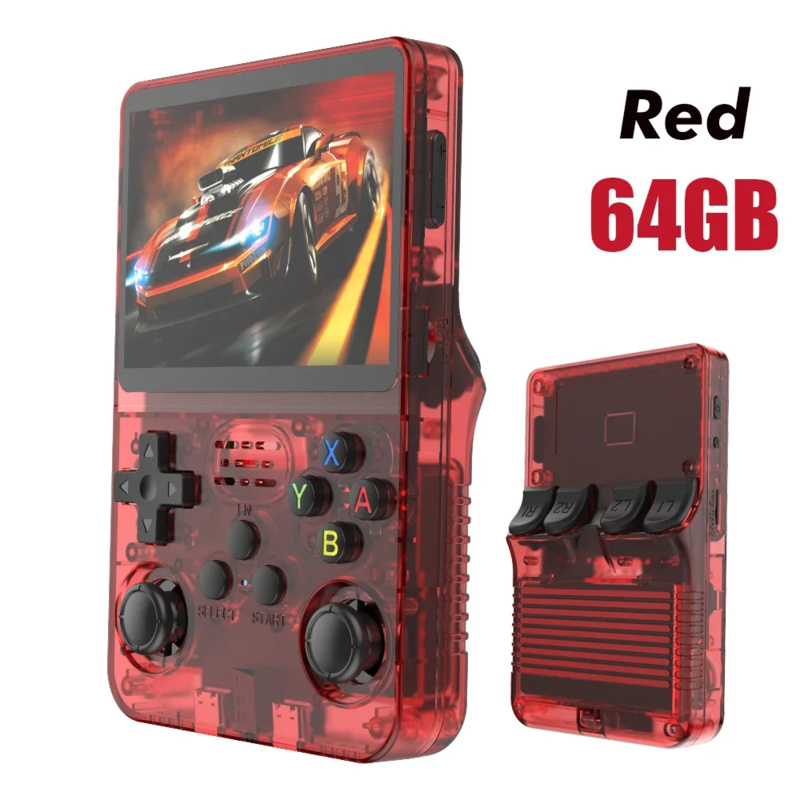 New R36S Retro Handheld Game Console 3.5-inch IPS Screen Large Storage: 64GB / 128GB Arkos System Supports Multiple Languages