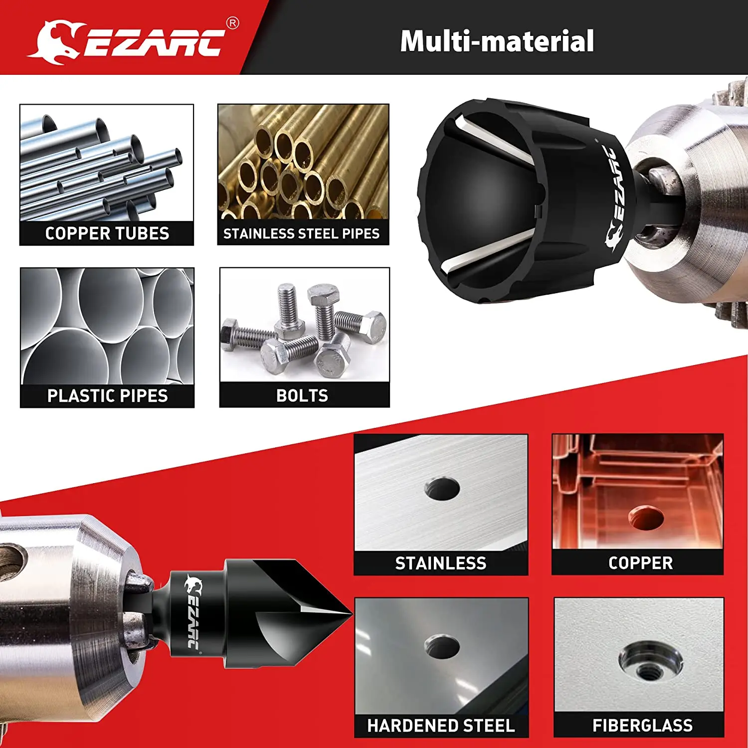EZARC Deburring Bên Ngoài Chamfer Dụng Cụ, 2 Chiếc Deburring Chamfer Dụng Cụ Nội Bộ Mũi Khoan Mũi, loại Bỏ Burr Phù Hợp Với 3-19Mm