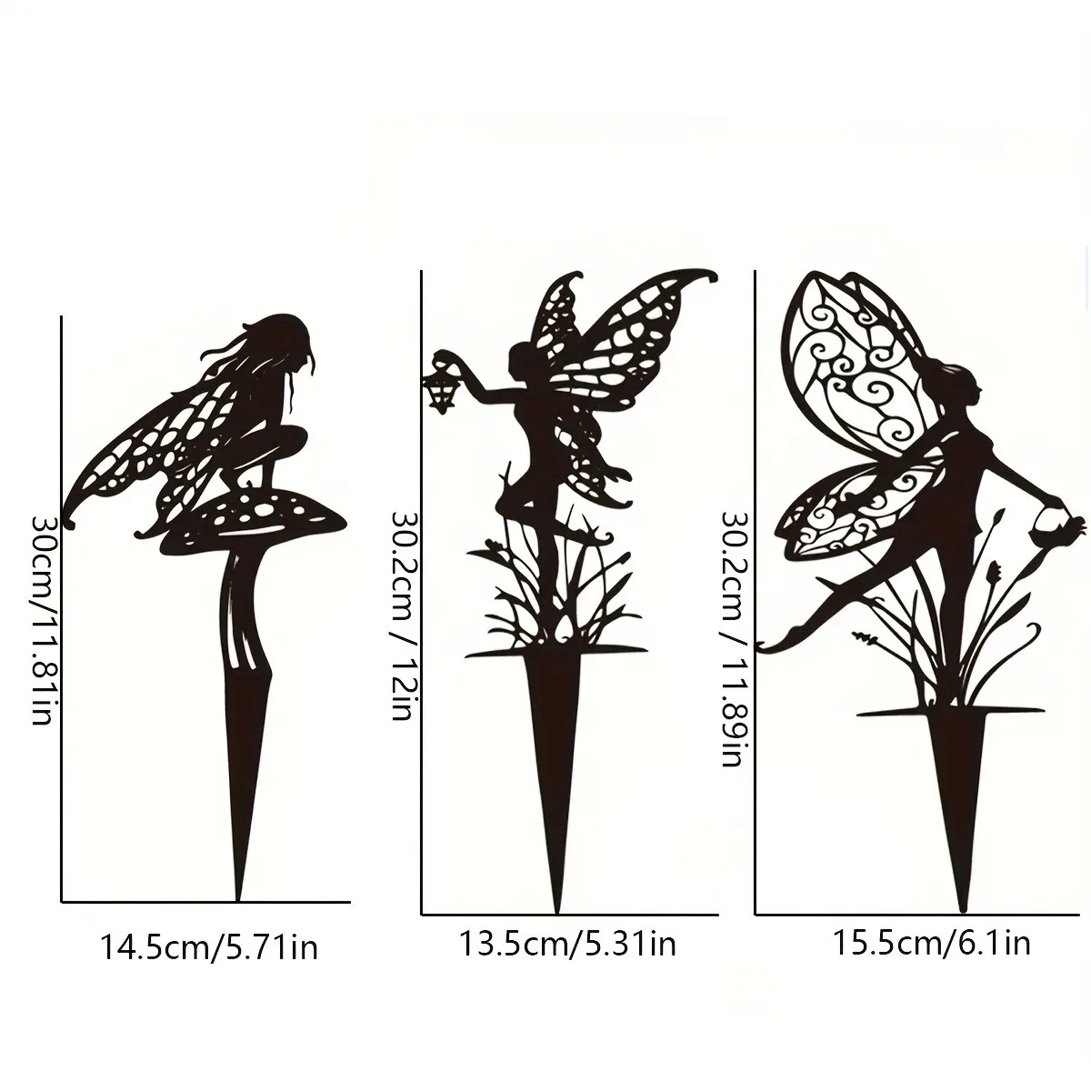 Clearance_Enchanted Fairy Garden Stake – Blumenfee-Rasenornament aus Metall, dekorative Hofkunst für den Außenbereich für Terrasse und Garten_Cont