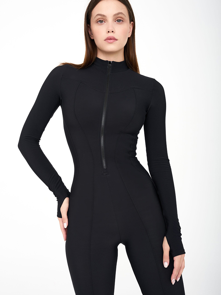 Mozisionฤดูใบไม้ร่วงฤดูหนาวแขนยาวผู้หญิงOverallsแฟชั่นซิปOคอSporty RompersสุภาพสตรีPlaysuits 2023