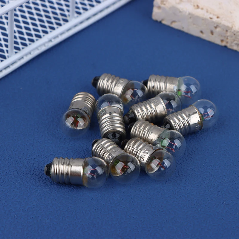 Cañón de luz redondo en miniatura para el hogar, 10 piezas, 1,5 V, 2,5 V, 3,8 V, bombillas pequeñas para experimentos de estudiantes, cuentas de bombillas de linterna