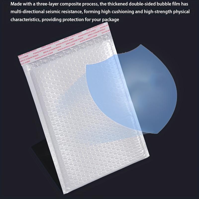 Poli acolchoado Envelopes, Bubble Mailers, impermeável, embalagem opaca, auto selo postal, médio Mailing Bags, branco, 9.5x 6inches