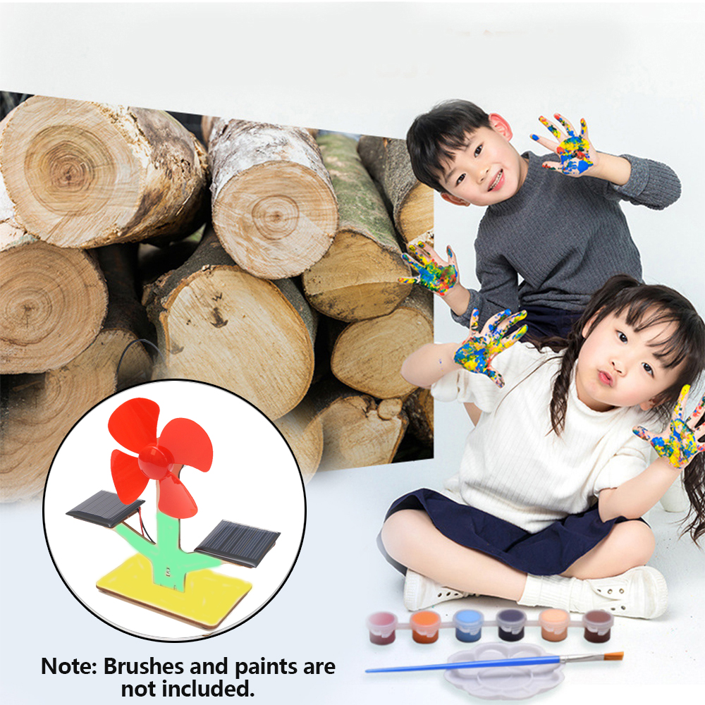 DIY Wooden Solar Fan for Kids Assembling Science School Projects Experiment Kit Kids Handmade Physics STEM Educational Toy