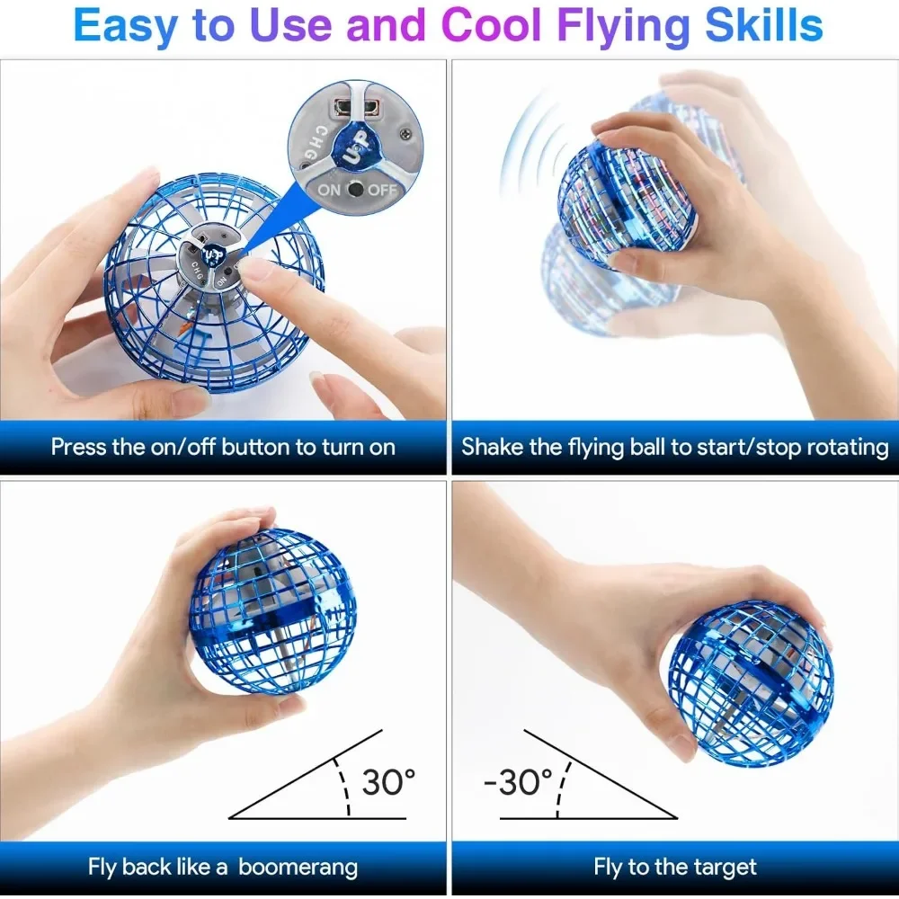 Flying Orb Ball ของเล่น Soaring Hover Boomerang Spinner มือควบคุม Mini Drone Cosmic Globe Spinning เด็กผู้ใหญ่กลางแจ้ง Fly ของเล่น