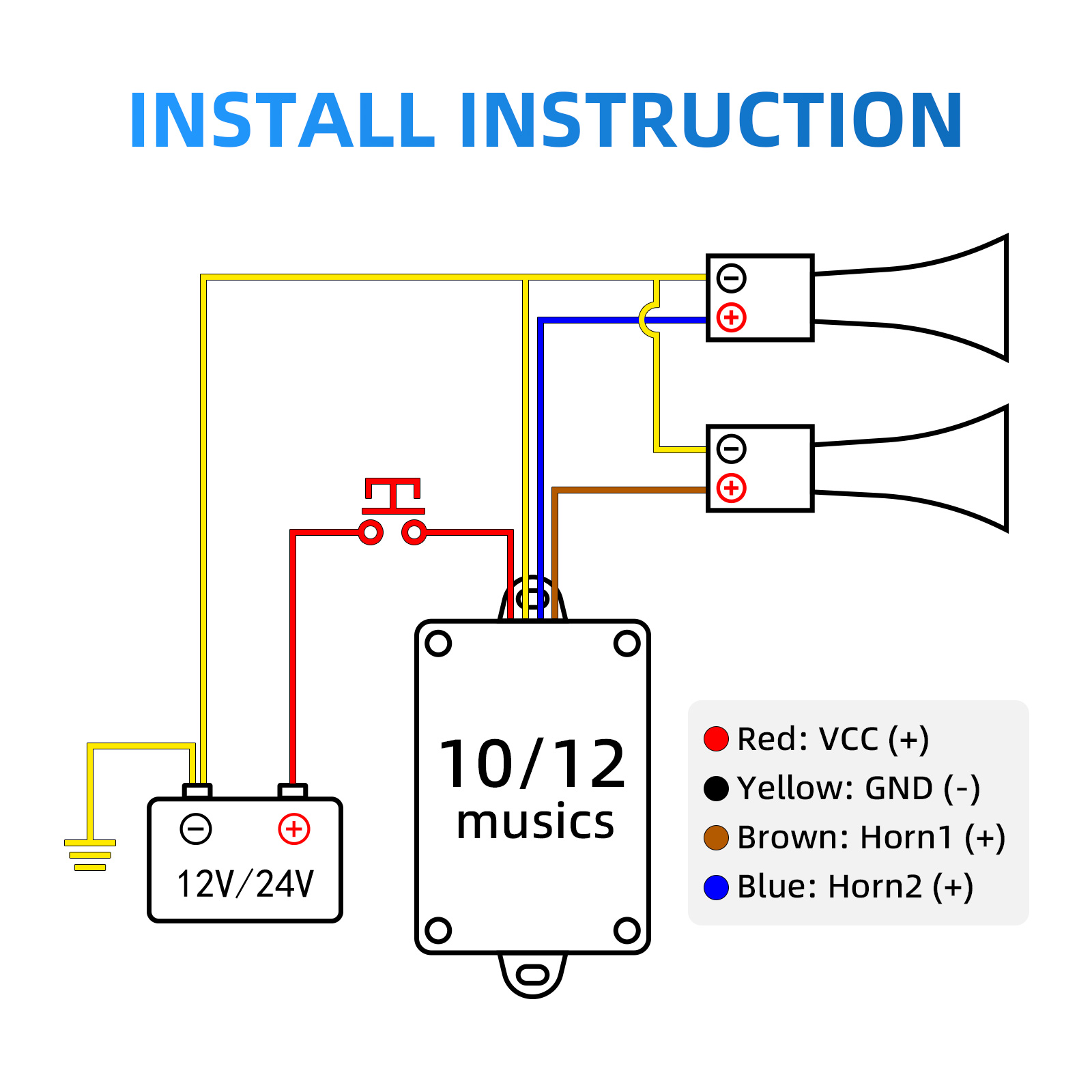 1pc 車ホーンコントローラ電気ホーンスピーカーサウンドコントロールユニット 12 サウンドエフェクトスイッチング 12-24V 車のトラックマリンボア用