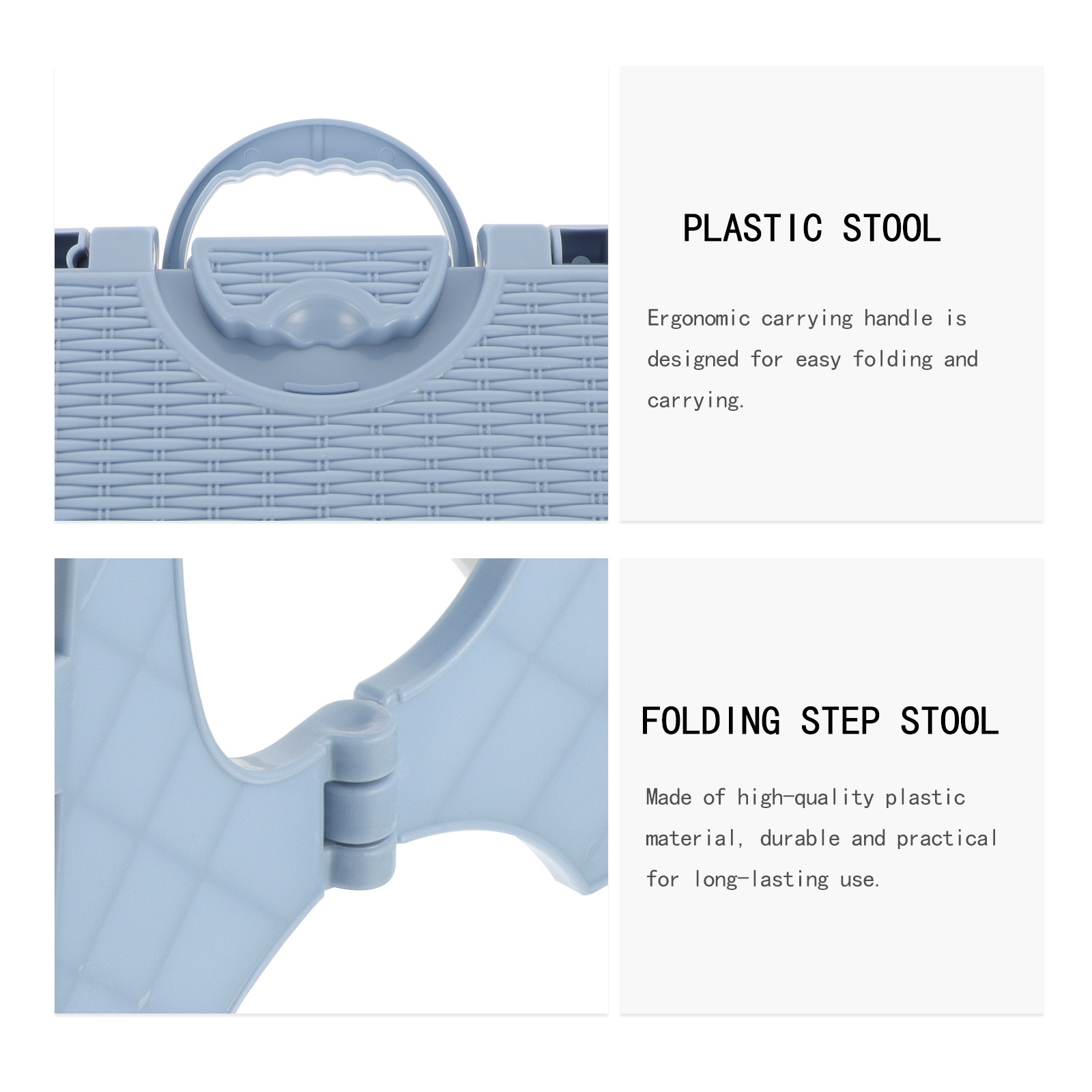 Mini taburete plegable portátil de plástico de alta calidad, plegable para cocina, baño, pesca al aire libre, taburete de jardín