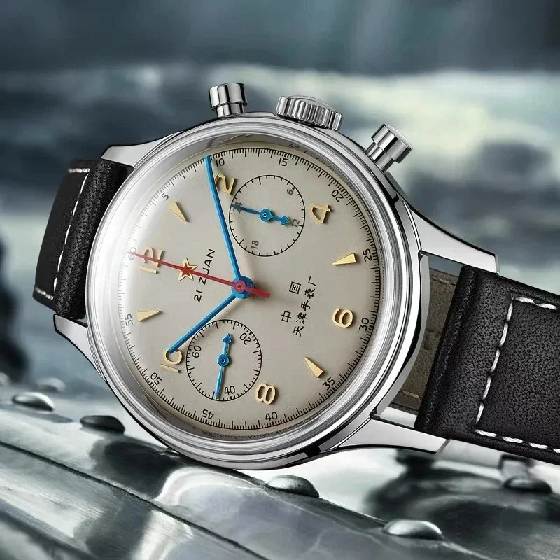Relógios masculinos 1963 piloto relógio automático 42mm à prova dwaterproof água retro quartzo cronógrafo vestido vintage relógio