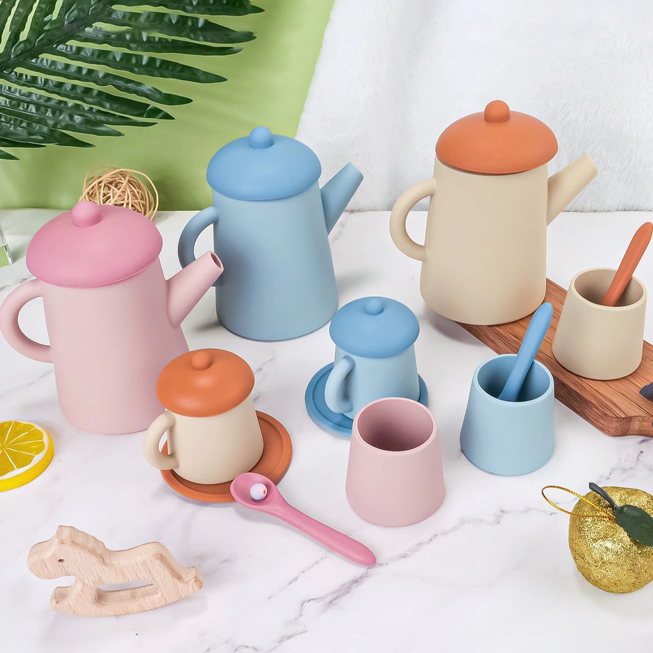 Silikon Geschirr Mini Tassen Set Pretend Spielen Spielzeug Küche Kind Kinder Tee Tasse Küche Baby Frühe Bildung Spielzeug Sets Bpa Frei