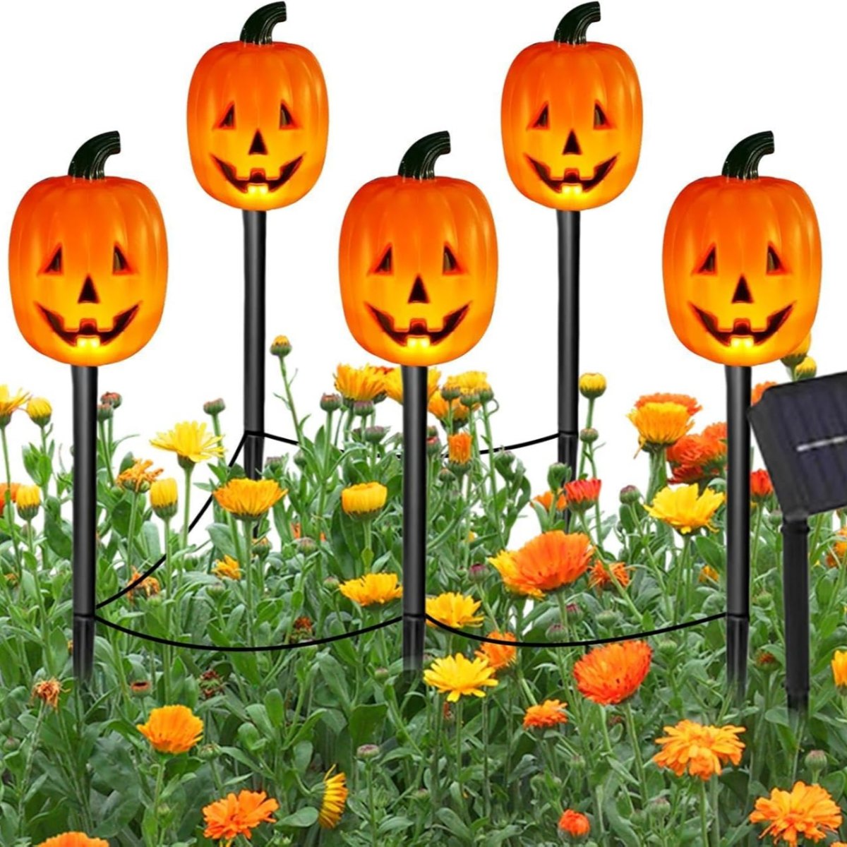 5 teile/satz Kürbis oder Geist Solar Powered Halloween Gruselige Landschaft Licht Mit 8 Beleuchtung Modi Für Haus Garten Hof Terrasse decor
