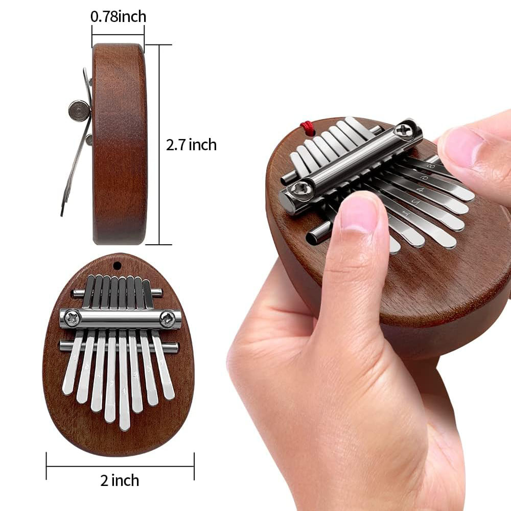 Duimpiano Draagbaar massief hout 8-toetsen Mini Kalimba Pianotoetsenbord Muziekinstrument Kerstcadeau voor kinderen Volwassen Beginner