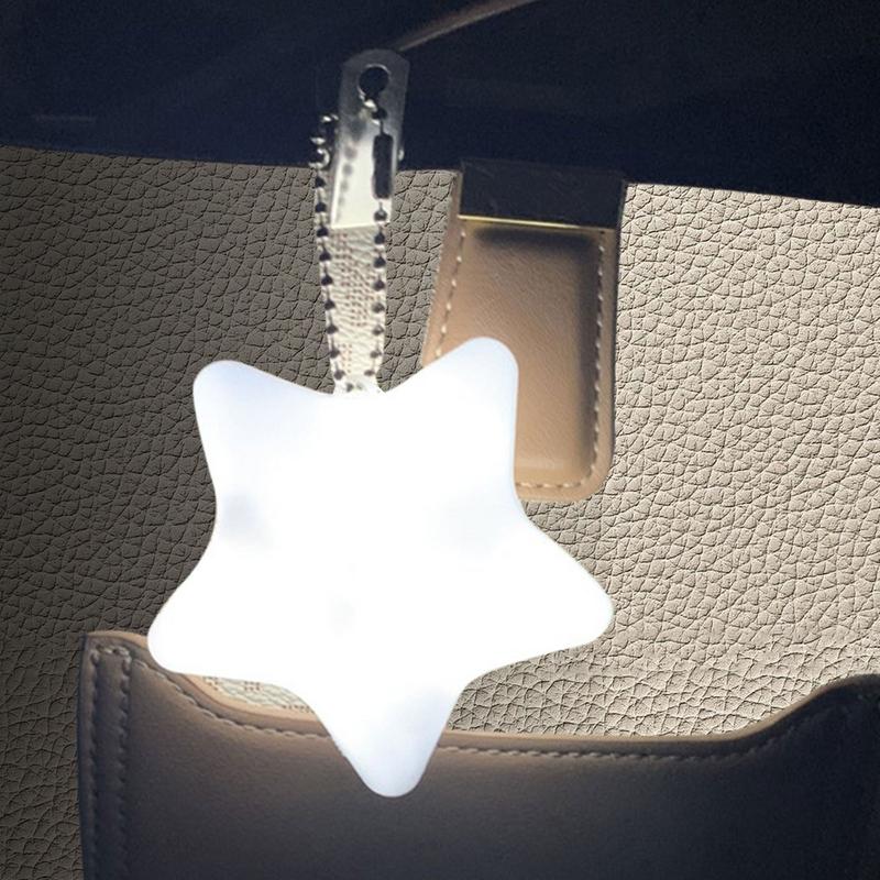 Luminous Pendant Keychain Touch Lamp Induction Lamp Heart Star Light Handheld LED Work Light, Portable Running Light For Runners