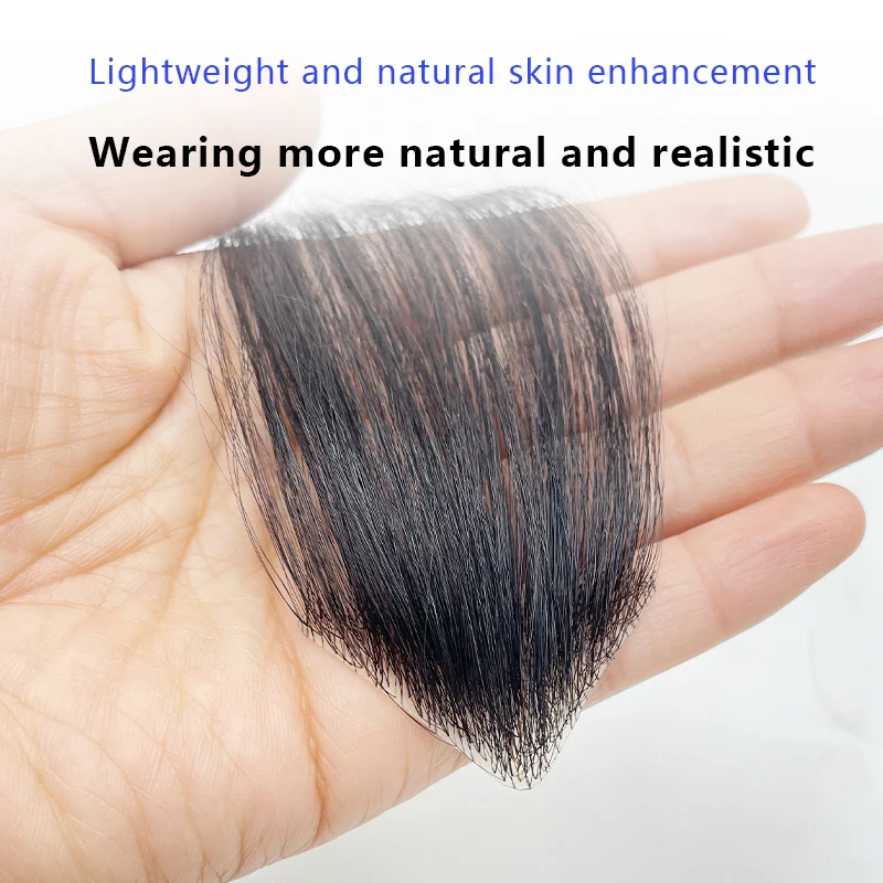 ผมมนุษย์จริงหน้าผาก Patch Hairpiece จอน Toupee ที่มองไม่เห็น Ultra บางผิว PU ผู้ชาย Hairline Sideburn Patch