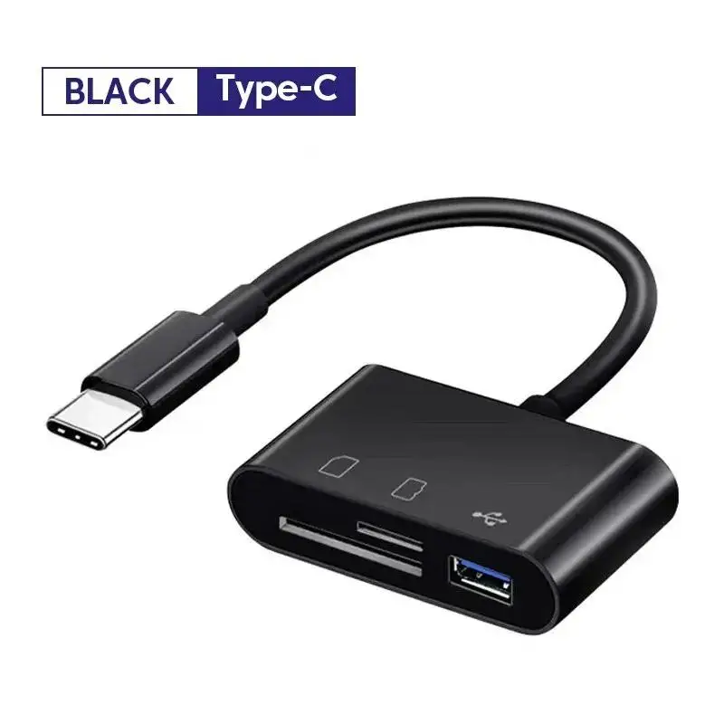 3 in 1 Leitor de cartão de ผู้ถือ tipo C adaptador TF CF SD OTG Writer Compact Flash USB-C iPad Pro Huawei MacbookSamsungXiaomi