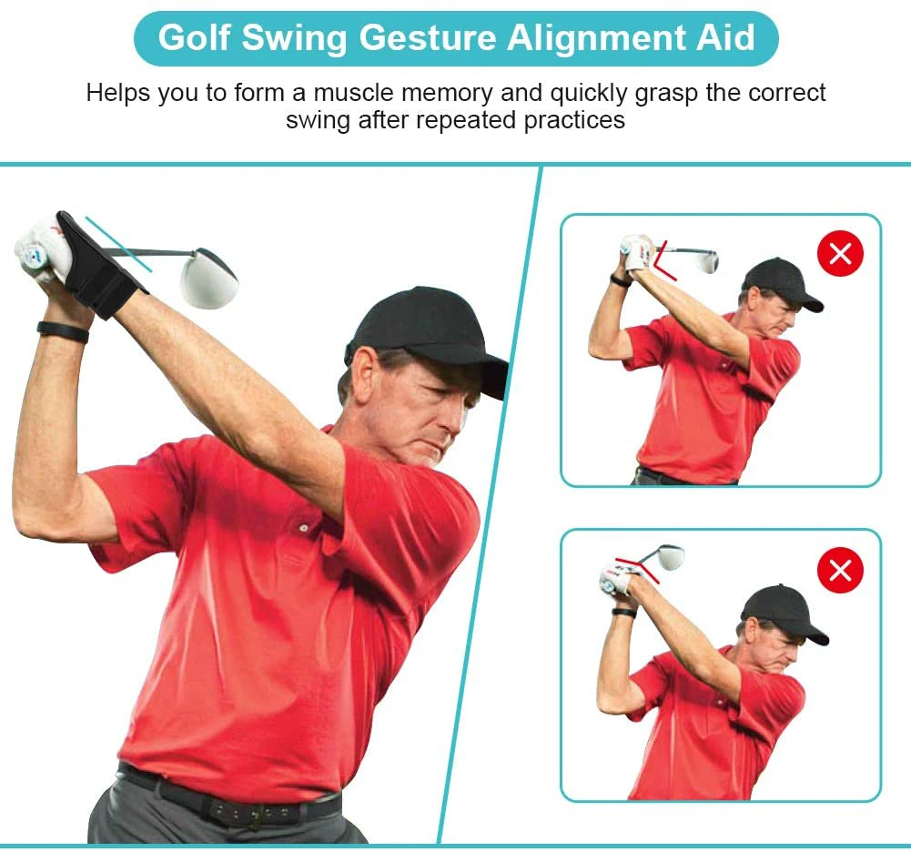 Golf Swing Aids Pro Power Band สายรัดข้อมือเรียบและเชื่อมต่อ-ง่ายที่ถูกต้องการฝึกอบรม Swing Gesture Alignment Practice TOOL