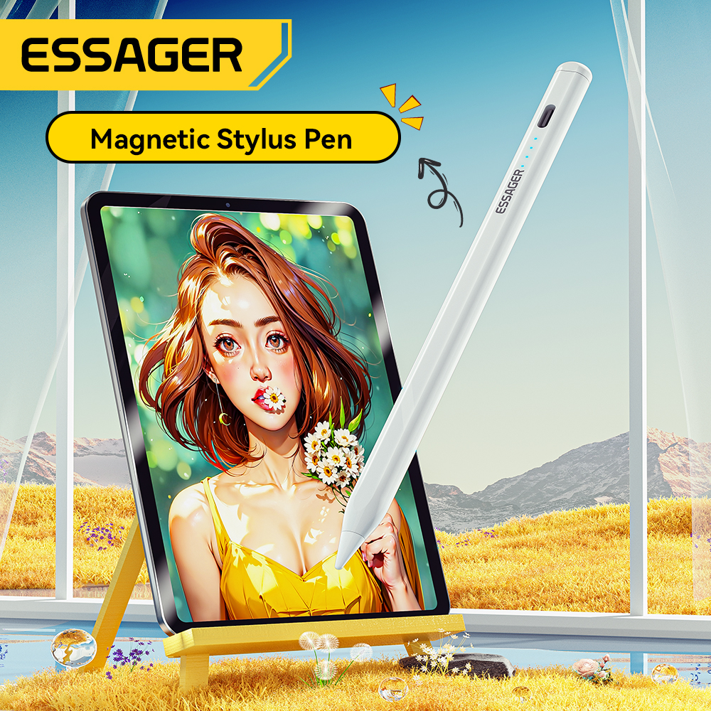 Магнитный стилус Essager для iPad Apple Pencil USB Type C с зарядкой для 2022 2021 2020 2019 2018 2015, аксессуары для карандашей iPad
