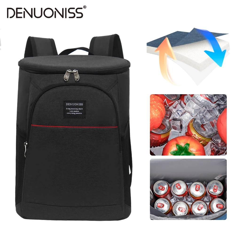 Mochila térmica DENUONISS de 20L, mochila aislante multicapa, bolsa impermeable a prueba de fugas, para Picnic al aire libre y abridor de botellas