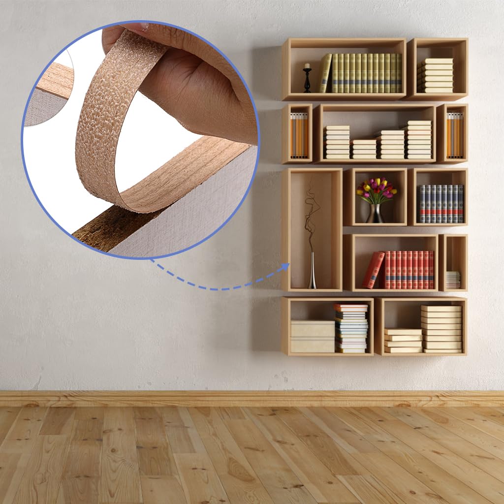 光沢のある本物の木製エッジバンディングロール、ベニヤに鉄、ホットメルト付きのエッジングトリムテープ、家具用接着剤、キャビネット修理、7インチ、8インチ