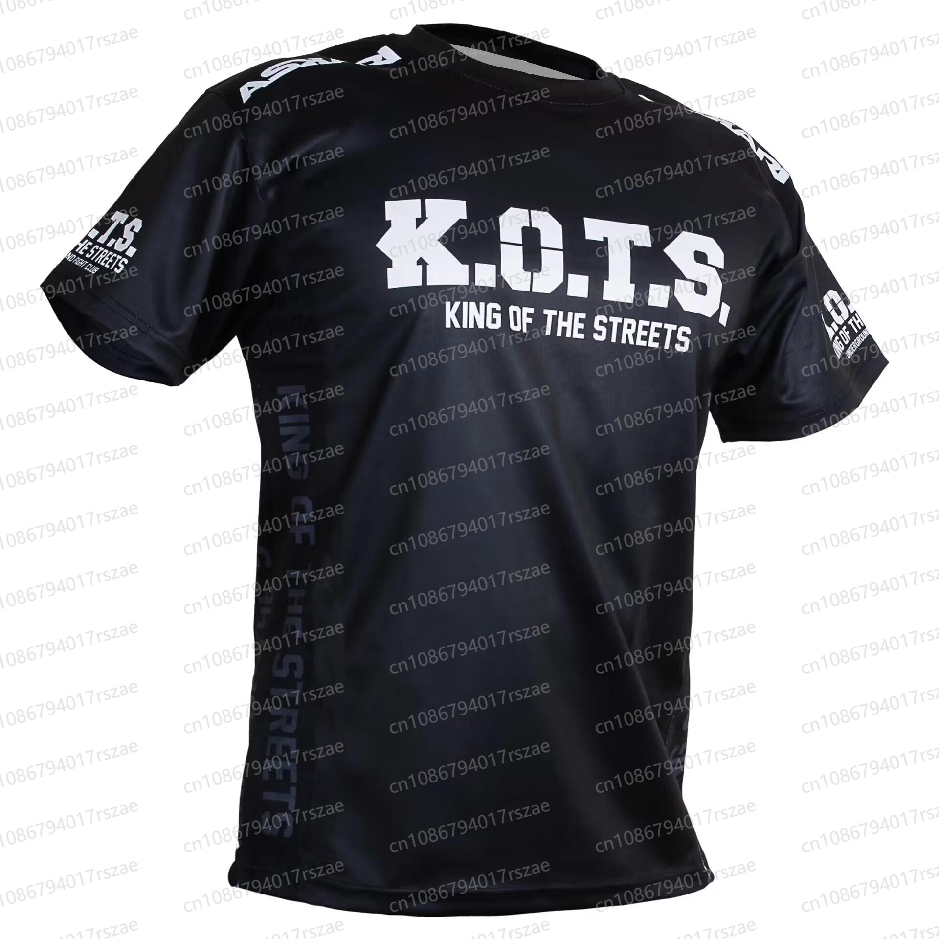 ASKARI Boxing Fighting Match Design 3D Męska koszulka fitness z krótkim rękawem Oddychająca siateczkowa koszulka sportowa dla mężczyzn Trening na świeżym powietrzu T