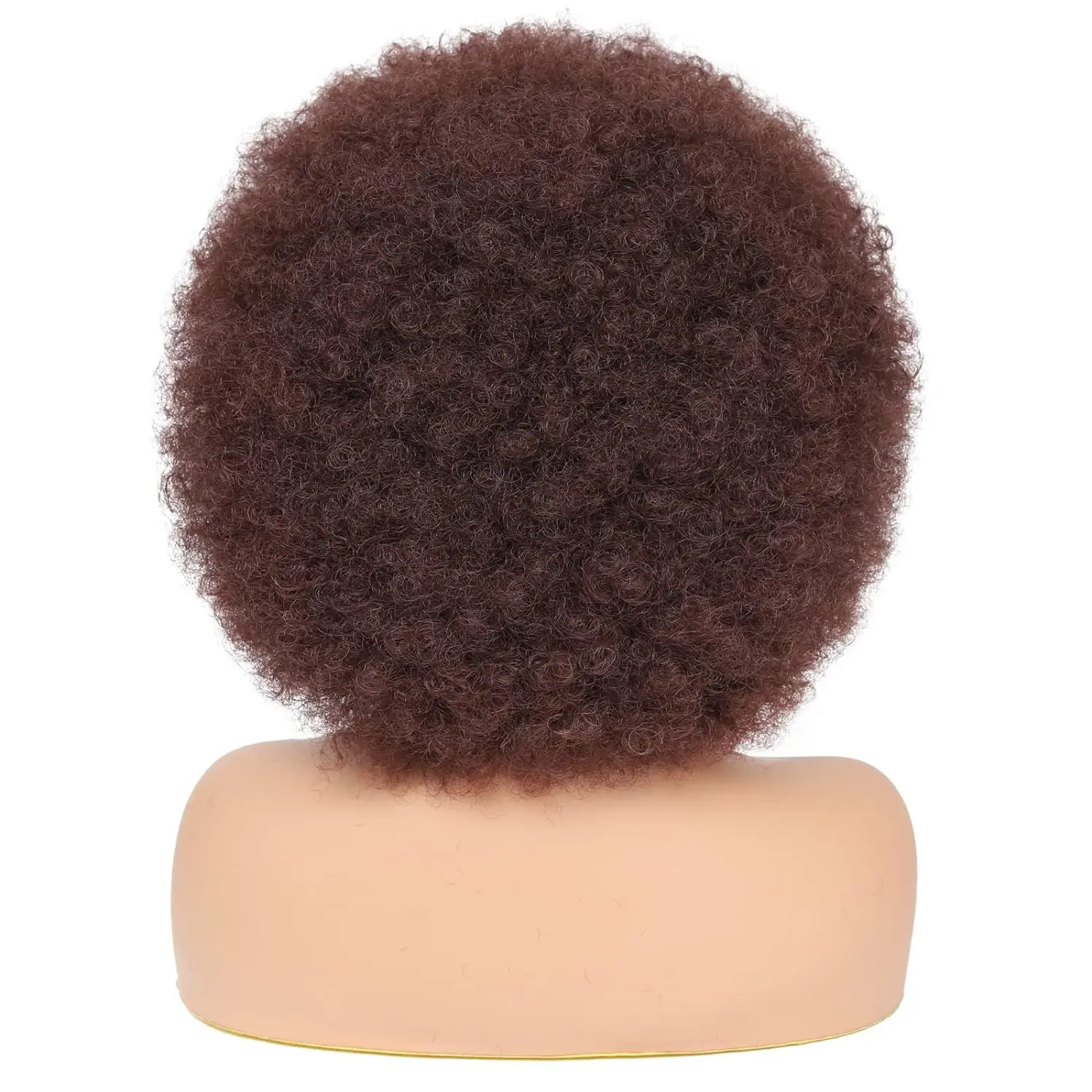 สังเคราะห์ผมAfro Kinky Curlyวิกผมสีบลอนด์สําหรับผู้หญิงผสมสีน้ําตาล70Sเครื่องขนาดใหญ่กับBangsสั้นBouncyสําหรับทุกวันPartyใช้