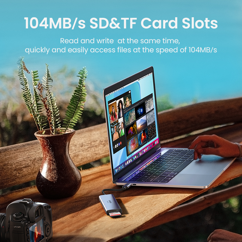 UGREEN USB-C HUB до 4K60 Гц HDMI PD100W SD и TF Card Reader USB3.0 5 Гбит/с Разветвитель для MacBook Аксессуары для ноутбуков Док-станция