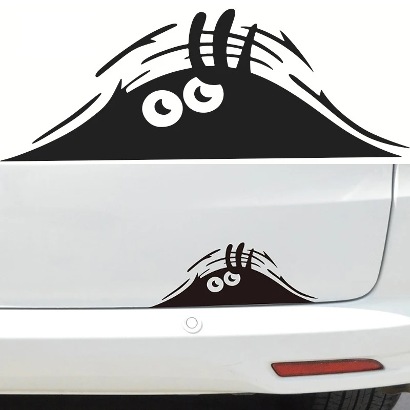 Divertido monstruo mirando 3D ojos grandes pegatinas de coche impermeable autoadhesivo cubierta de arañazos pegatinas de vinilo accesorios de coche