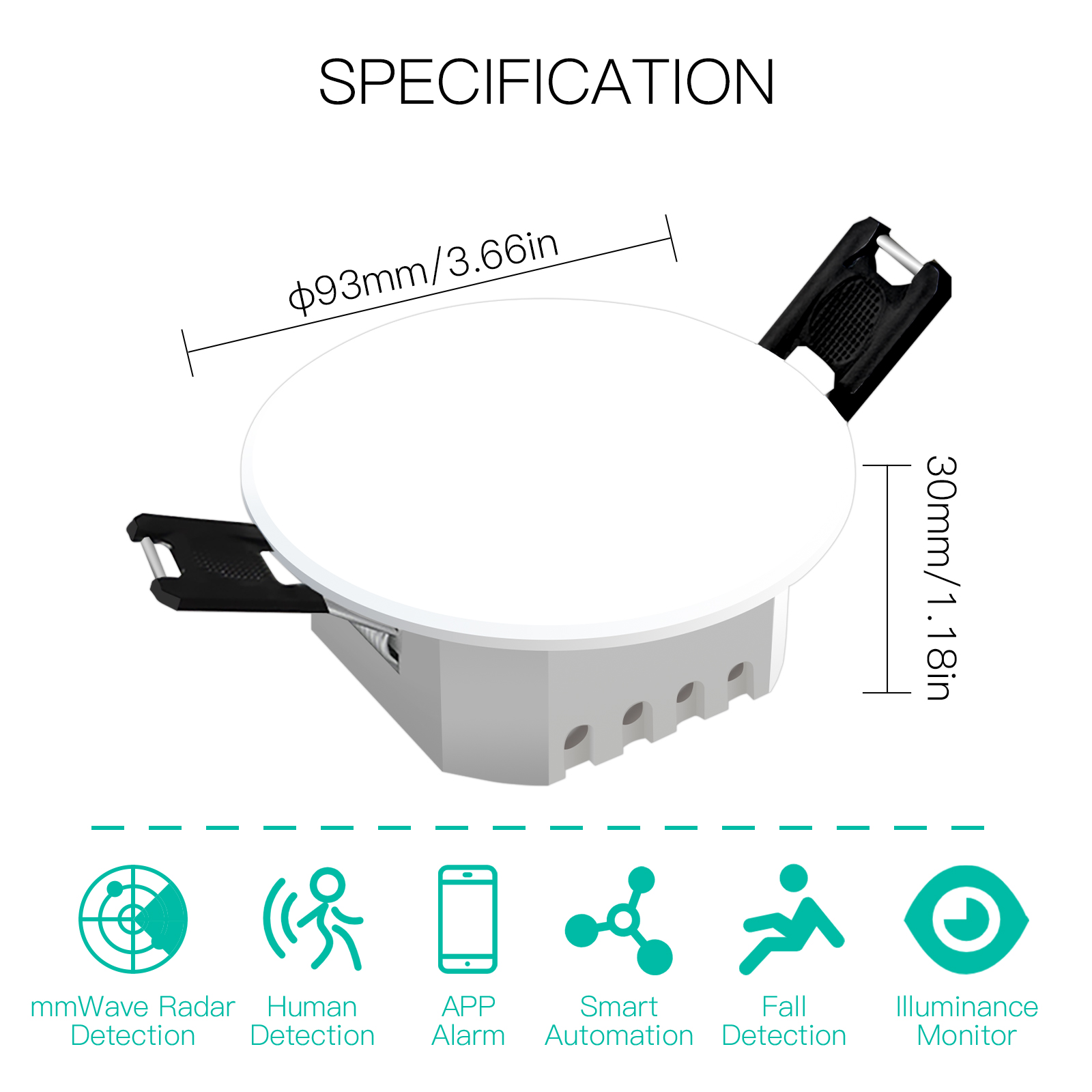 Tuya inteligente zigbee/wifi detector de presença humana sensor de detecção de radar fotométrico 2 em 1 função vida inteligente teto pir hub