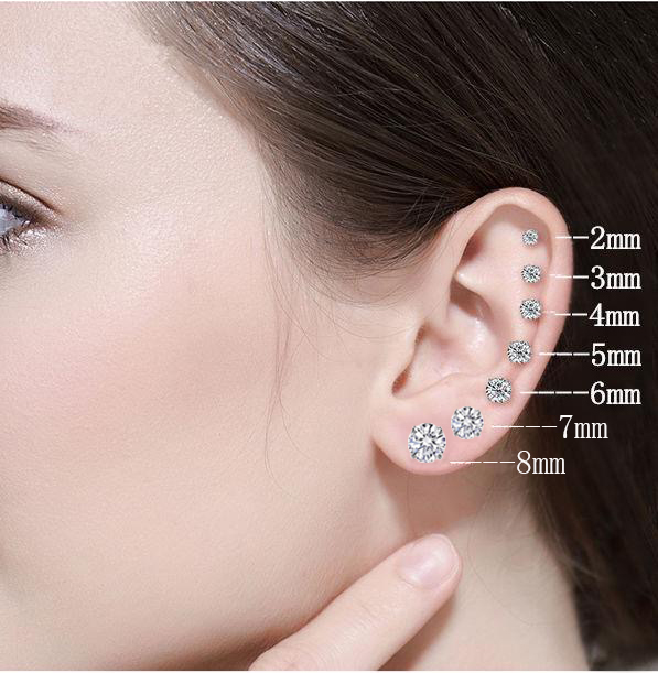 TOP Orecchini a bottone in acciaio al titanio a 4 colori per uomo Donna Vite con zirconi CZ Argento Nero Rosa Orecchino dorato Miglior regalo di gioielli