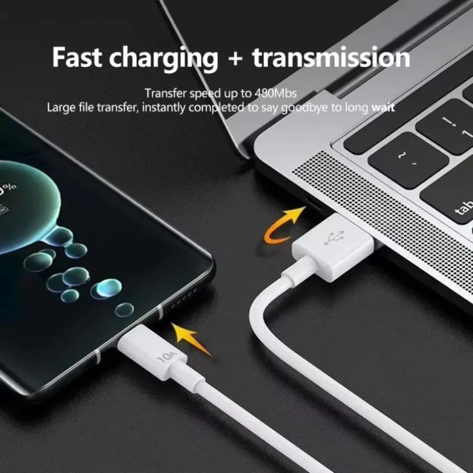 Cable de carga súper rápido Universal, Cable USB tipo C de 120W para Xiaomi Smasung S24 S23 Huawei P70 Honor, 1M/1,5 M/2M, 10A