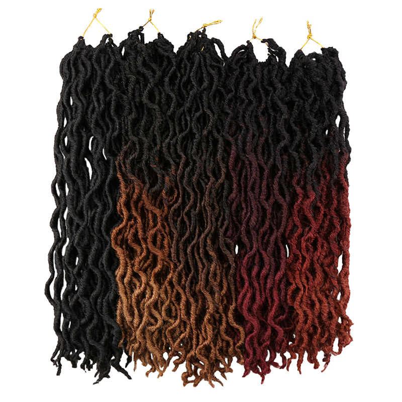 เทพธิดา Faux Locs ผมโครเชต์ Soft Curly Dreadlocks ผมสังเคราะห์ Braiding ผม Ombre โครเชต์ Locs ขายส่ง Braids