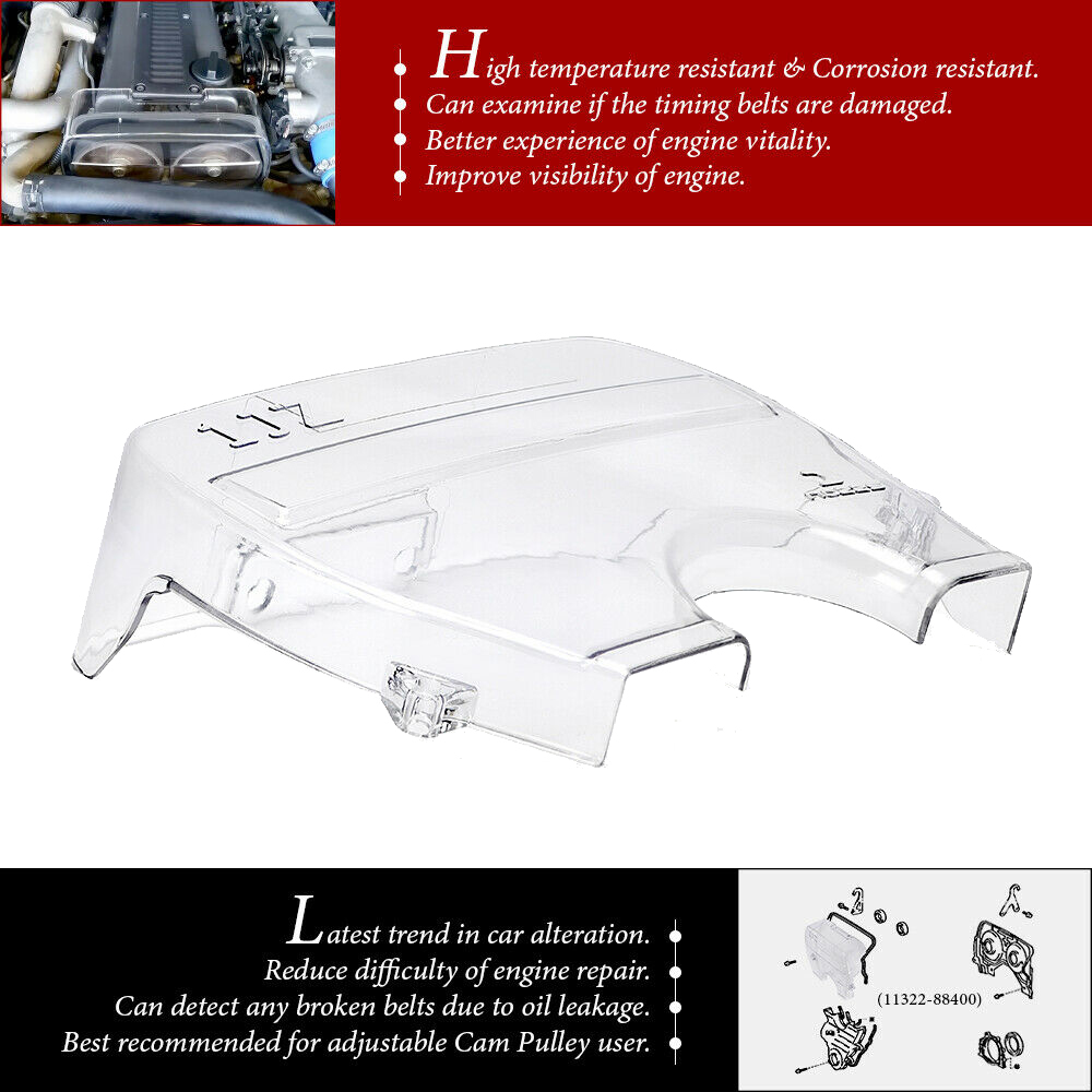 Couvercle de courroie de distribution d'engrenage à came transparent, poulie à came turbo, Toyota Supra 1Jz Soarer Chaser Cresta Mark II 86-96 2.5L