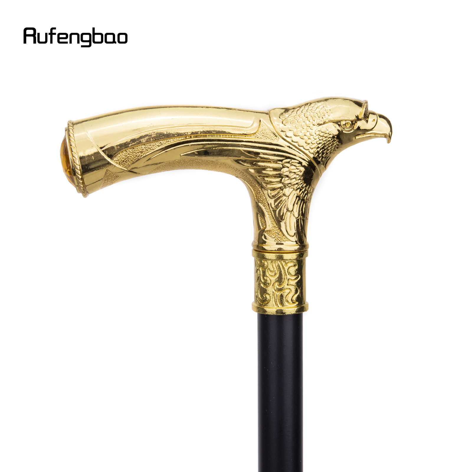 Cabeça de águia dourada com strass, bengala, bengala fashion, elegante cavalheiro, botão de bengala cosplay, coroa luxuosa, 93cm