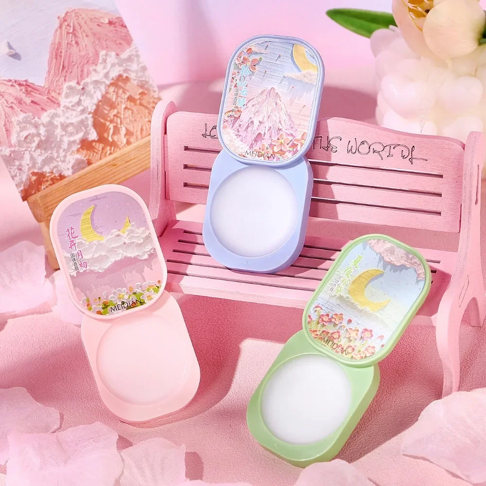 ロマンチックな花固体香水バームボックスセットポータブル固体香水長期的なボディフレグランス男性女性ピンクアンバー 3/4 ピース/ボックス