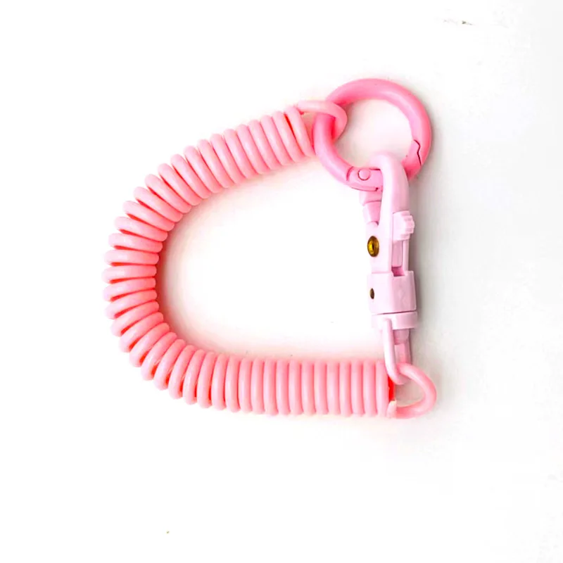 Coil Springs Keychain Stretchy Spiral Spring Coil Retractable Coil Springs Keychain With Metal Clasp Key Chain Holder Lanyard