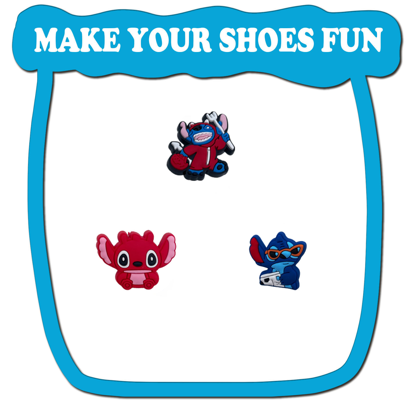 Random 10/20Pcs Potdemiel Stitch Series Shoe Charms For Slides Sandals, Shoe Decorations Accessories For Christmas Birthday Gift