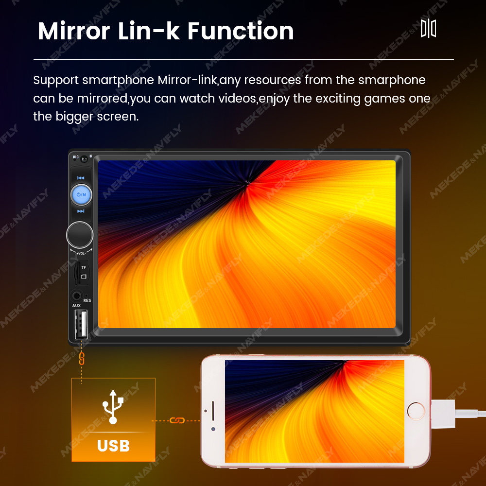 MEKEDE For Universal 2 Din Car Radio Autoradio Multimedia Player 2DIN Auto Audio 7inch HD Touch Screen MP5  USB BT TF Card