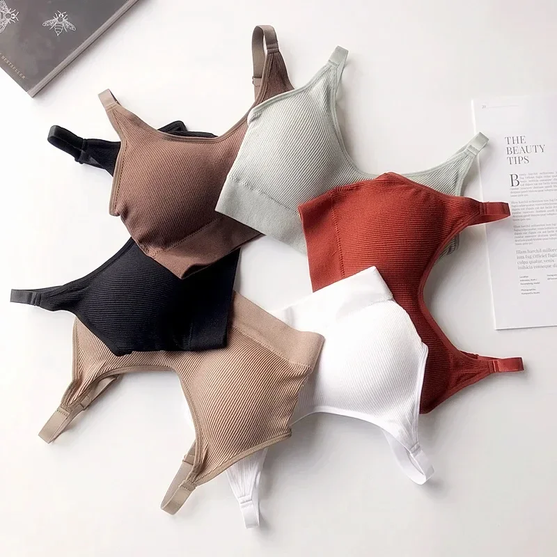 Ropa interior Sexy para mujer, lencería sin anillo de acero, sujetador, Top de tubo envuelto en el pecho, belleza en la espalda, Top de tubo de sección delgada de algodón activo