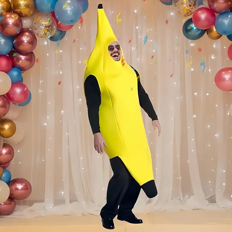 Disfraz de plátano para Navidad, traje de frutas, ropa de escenario a juego para padres e hijos, decoración de juego de rol para jardín de infantes, 1-5 uds.