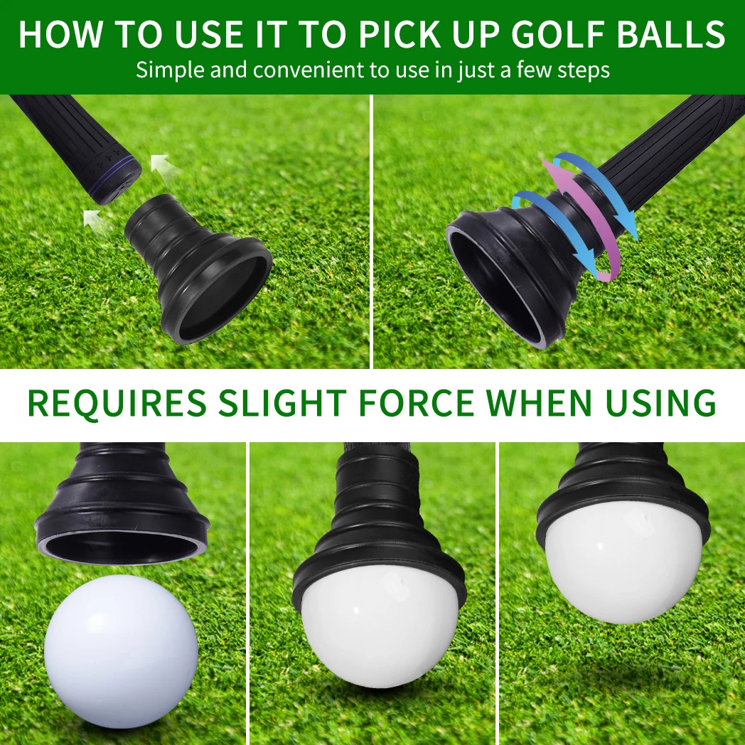 Caiton Golf Park Ball Pickup, made of rubber, easy to pick up, no need to bend over and easy to install Ball Pickup Park Golf Su