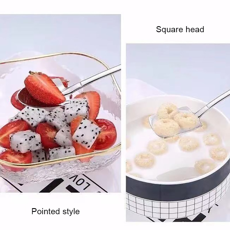 4 teile/satz Schaufel Löffel Edelstahl Teelöffel kreative Kaffee löffel für Eis Dessert Geschirr Schaufel Besteck Set