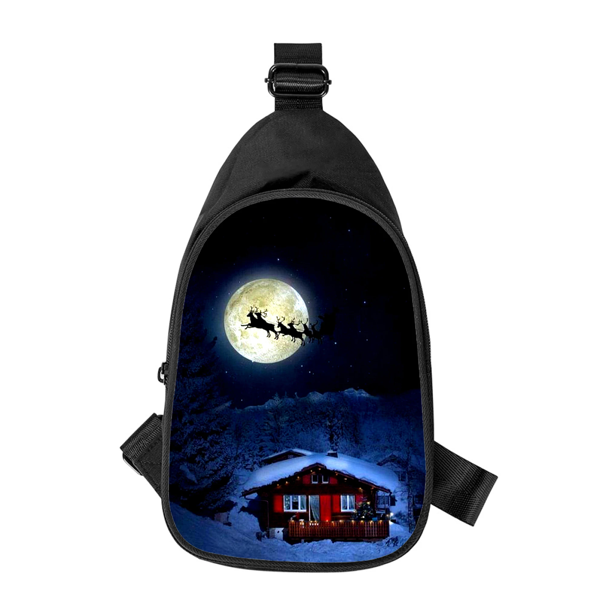 Weihnachten Santa Claus 3D-Druck neue Männer Kreuz Brusttasche diagonal Frauen Umhängetasche Ehemann Schule Taille Pack männliche Brust Pack