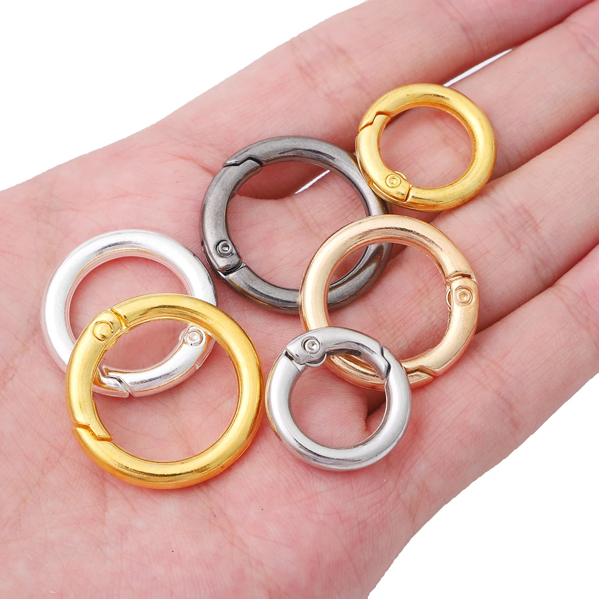 5 ชิ้นโลหะ O แหวนสปริง Clasps สําหรับเครื่องประดับ DIY ทํา