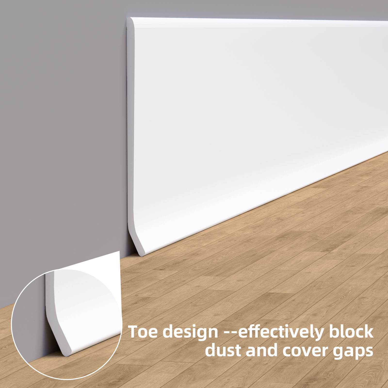 Flexible Baseboard Molding Trim, 4 Inch(W) x 40 Feet(L) Self-Adhesive Vinyl Wall Base Cove Base, Peel and Stick Rubber Wall Base
