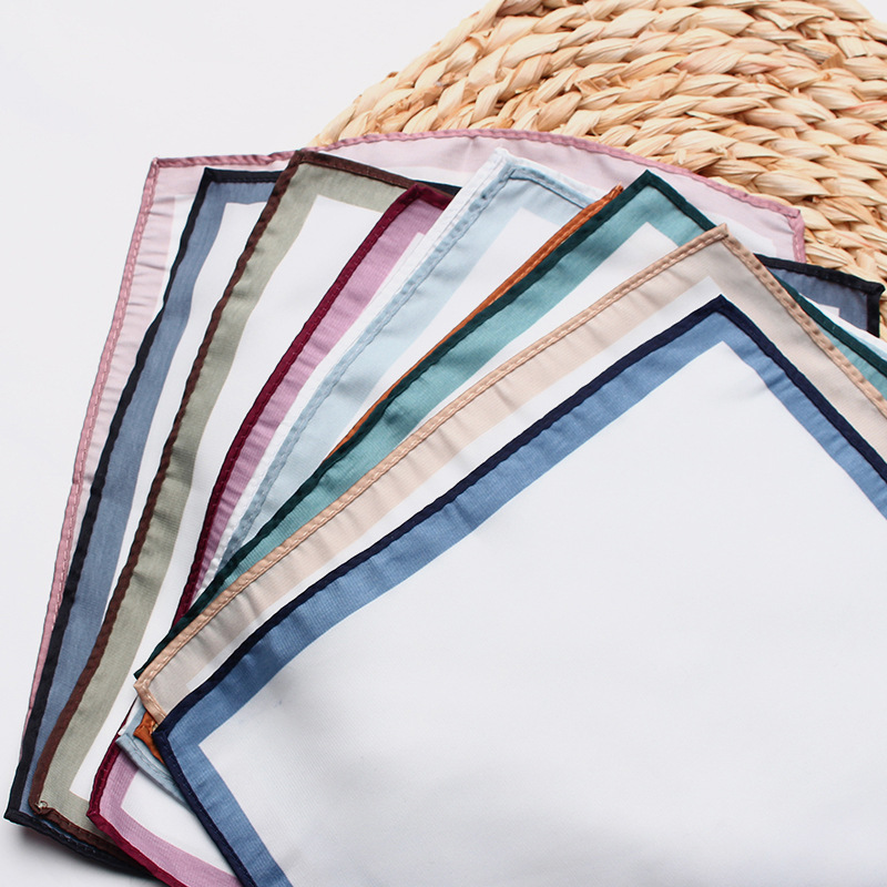 Lenço de bolso quadrado de tecido macio para homens e mulheres, lenço quadrado branco, toalhas de casamento